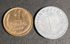 Ussr   3rd Reich Coin Set Nazi 1 Reichspfennig   Ussr 1 Kopeks Lot Of 2 Coins