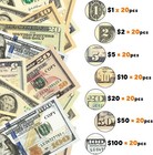 140 Pcs Prop Fake Toys Money Bank Games Cash Paper Play Money For Teaching Bills