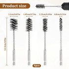 4 Pcs Stainless Steel Wire Brushes For Drill Stainless Steel Bore Brush Set 3 8 