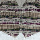 Vintage Tantrums Women s Cottagecore Flowers And Plaid Beige Cotton Vest  Large