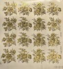 16 Waterslide Decals Gold Flowers 7cmx7cm  Vintage Fine Quality  Diy Upcycle
