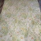 Vintage Floral Twin Flat Sheet Butterfly Green White Yellow Orange 70   s Retro