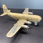Vintage Tin Friction Airplane Toy - Pan American Airways Strato Clipper Works 