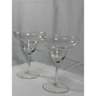 Set Of 2 Clear Glass Margarita Glasses Stemmed Cocktail Barware Drinkware