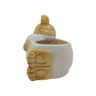 Lefton Girl Bear Planter Kitsch Anthropomorphic Ceramic Made In Korea Vintage
