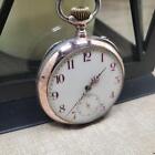 Vintage Swiss Silver Pin Set  Pocket Watch   Runs  