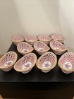 Lot 11 Richard Japan Porcelain Basket Pink Rose Center Reticulated Ceramic Dishs