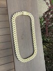 18k Gold Plated Iced Cuban Chain Necklace For Men