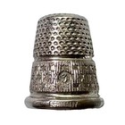 Vintage German Silver Tone Metal Sewing Thimble Notions Size 3 Stars Marked