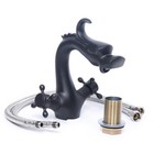 Bathroom Sink Basin Faucet Waterfall 2 Handle Single Hole Vanity Mixer Tap Black