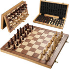Magnetic Wooden Chess Board Set  15  Folding Boards  Pieces Storage Slots