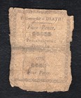 April 10  1777 4d Four Pence Pennsylvania Colonial Currency Note  c 