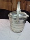 Vintage Made In Italy B-503 Hammered Aluminum Ice Bucket With Lid Age Use Wear 