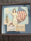 Vtg 1943 Lady Liberty Promotional Thermometer calendar    remember Pearl Harbor  