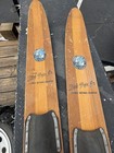 Cypress Gardens Skis Dick Pope Jr Vintage Wooden Waterskis Pair W  Bindings