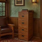 Mission Solid Oak 4 Drawer File Cabinet - Options Available Walnut