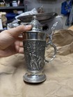 Vintage German Pewter Beer Stein Rein Zinn Lidded Made In Germany Tankard