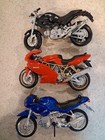 Maisto 1 18 Ducati Bmw Black Red Blue Diecast Motorcycles Lot Of 3 Used Bikes  