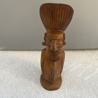 Hand Carved Wood Tiki Figurine Hands Folded Statue Sculpture 9 5  Unknown Origin