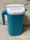 Vintage Lipton Blue Iced Tea Pitcher Container Turquoise 9 