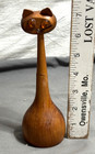 1950s 1960s Vintage Mcm Teak Wood 7  Cat Pen Holder Danish Modern