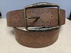 Women Western Embossed Brown Leather Belt 1 5in Size M Belt Length Is 38 In New