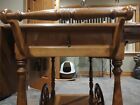 Vintage Antique Wooden Wagon Drop Leaf Tea Bar Serving Cart