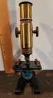 Vtg Scholars Late 18th Early 19th Century Microscope Brass And Enamel Has Slides