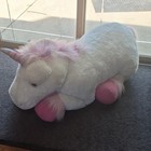 Large 36-50  White Unicorn Plush Stuffed Animal Purple Horn Pink Hooves Scented