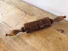 House On The Hill Springerle Rolling Pin Resin Wood Folk Art Heart Leaf Village