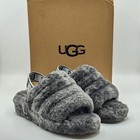 Ugg Fluff Yeah Slide Women s Sheepskin Slipper Sandals  charcoal  New Us - 7