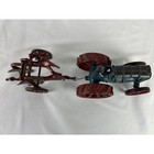 Vintage Arcade Cast Iron Farm Tractor And Plow Toy 1920s Era 11 In