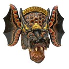 Hand Carved Wood Balinese Dragon Mask  Naga Indonesian Folk Art Wood Carving