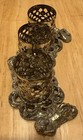 Vintage Gold Metal Filigree 3pc Lipstick Holder Ornate Cherubs Vanity