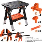 Pony 2-in-1 Work Bench Portable With 4pc Clamp 4pc Bench Dog  2pc Safety Strap