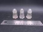 Clear Glass Salt Pepper Shakers Shaker Set Of 3 Vintage