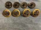Vintage Brass Drawer Knobs Set 1-1 2  Round Dresser Cabinet Door Lot Of 8