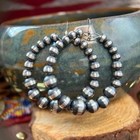 Sterling Silver Native American Navajo Pearl Hoop Earrings