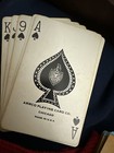 Vintage Arrco Playing Cards  Wooden Box W lid  2 Decks  Gent W beer Stein