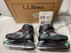 L l bean Boys Ic b1 Thinsulate Gray   Maroon Ice Skates Size 4 5 6 Medium W box 