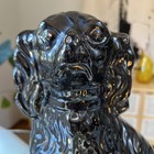Rare Xxl 1880 Black Jackfield Staffordshire Spaniel Mantle Dog 13 5 19th Century