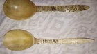 3 Very Rare Colonial German Pa Dutch Horn Spoon Amazing Handmade Herla Driser  