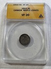 1910 Canada 5 Cents Small Silver Coin Graded Vf 20 By Anacs Maple Leaves