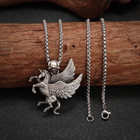 Pegasus Unicorn Necklace Jewelry Vintage-silvery Pendant Horse Silver-plated