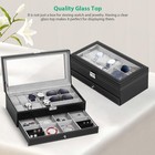 Watch Box Case Jewelry Organizer Holder Display Sunglasses Storage Lockable Top