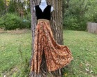 Vtg 60s 70s Palazzo Jumpsuit Psychedelic Disco Luxe Velvet   Acetate M