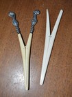 Vtg Vanity Beautician Set  5   Sterling Mirror Hat Brush   Glove Stretchers