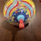 Vintage Schylling Metal Tin Toy Top Circus Clowns Elephants
