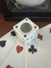 Vintage Mcm Porcelain Playing Card Dice Ashtray Holder Casino Poker Gambling