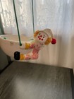 Vintage Ceramic Whiteface Clown Hanging Planter Handpainted Lovely